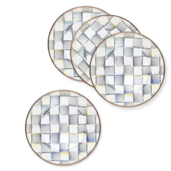 Sterling Check Salad Plates, Set of 4
