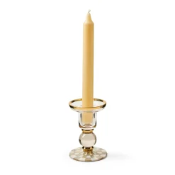 Sterling Check Small Glass Candlestick