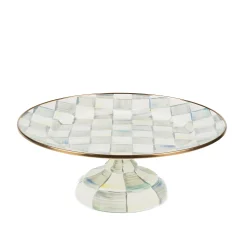 Sterling Check Small Pedestal Platter