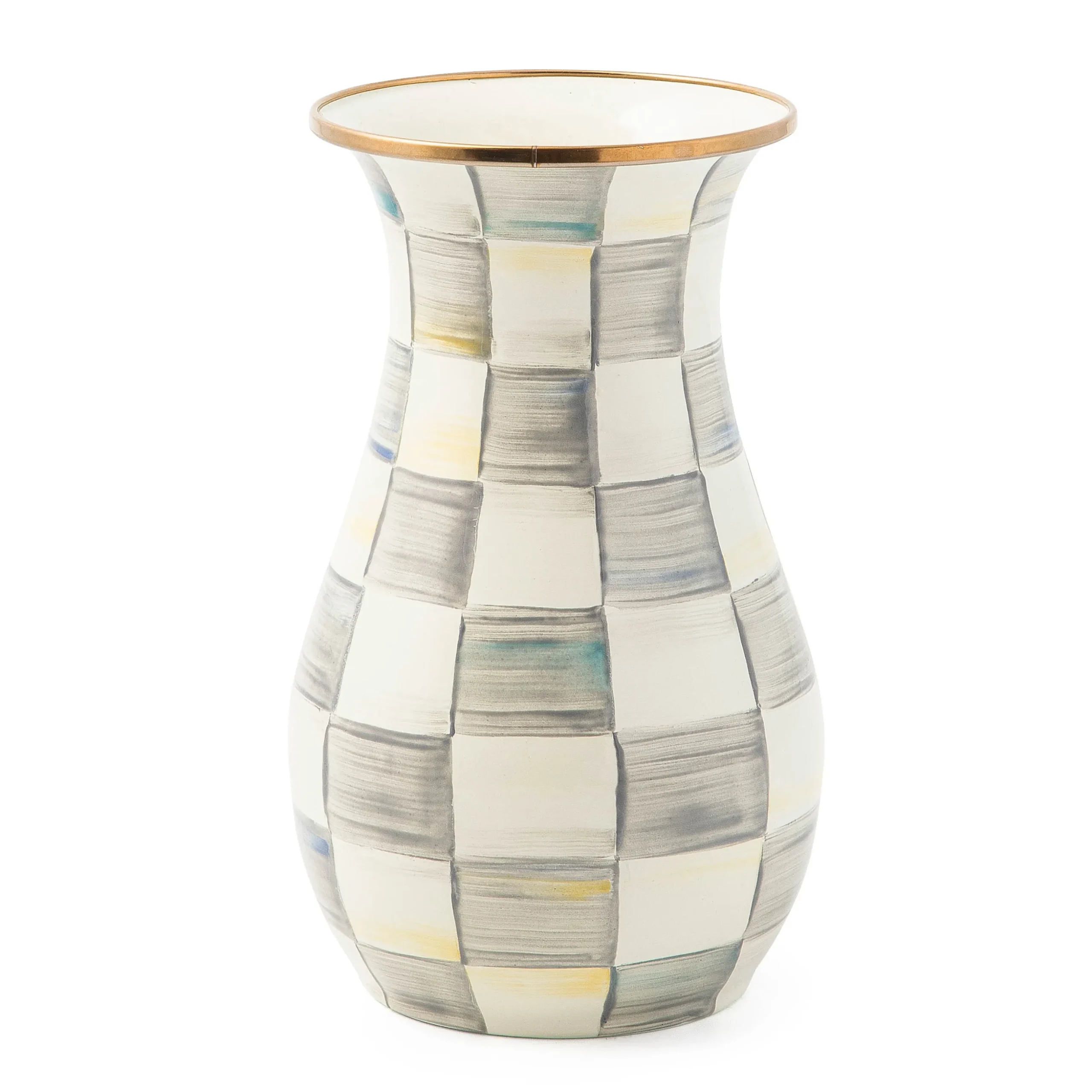 Sterling Check Tall Vase