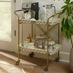 Sterling Check 2-Tier Kitchen Cart