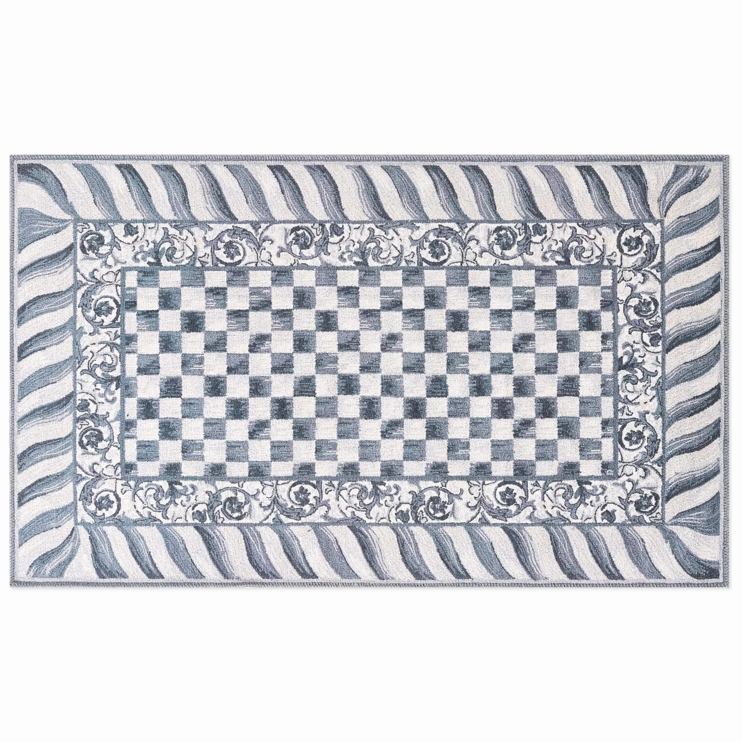 Sterling Check 3' x 5' Washable Rug