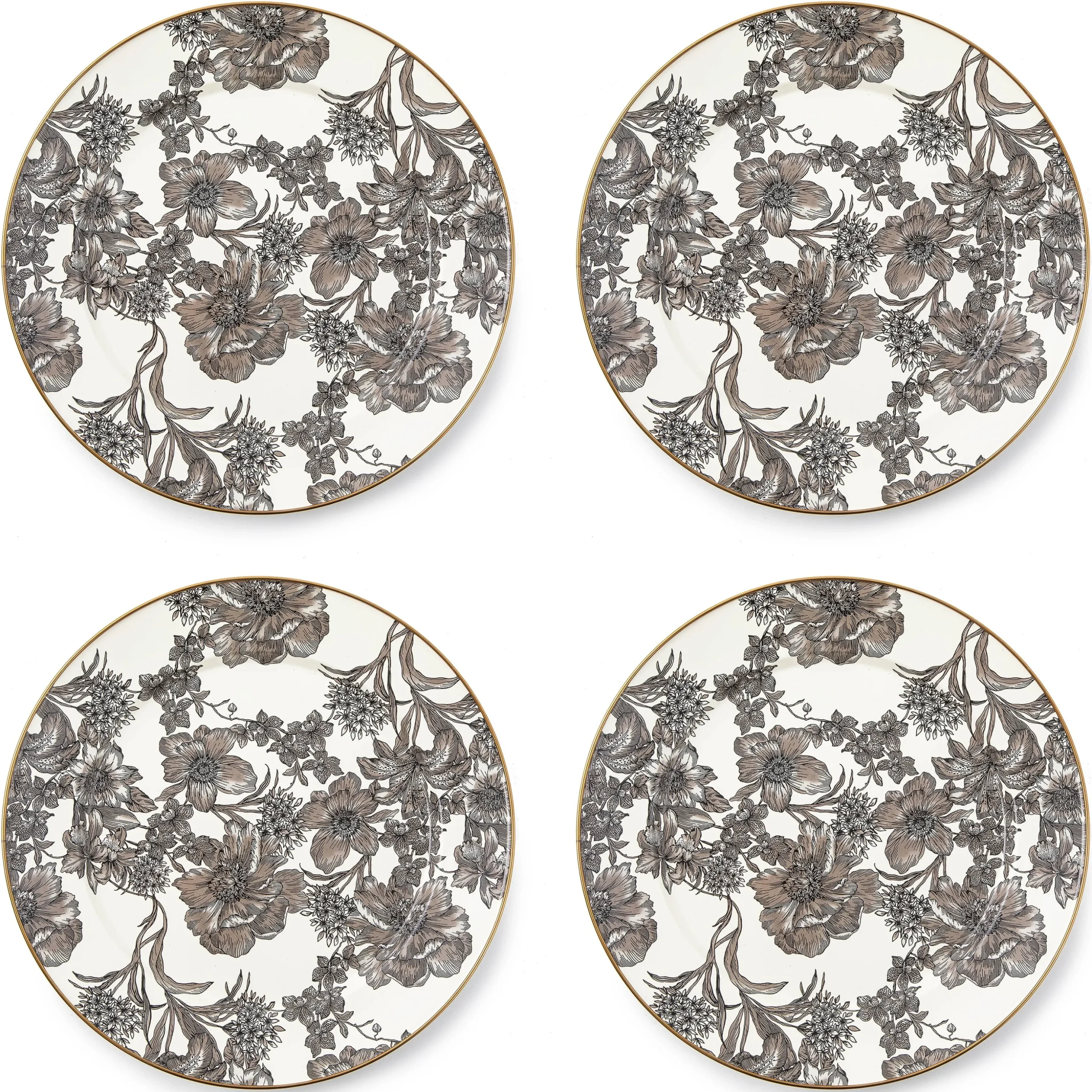Sterling English Garden Chargers, Set of 4