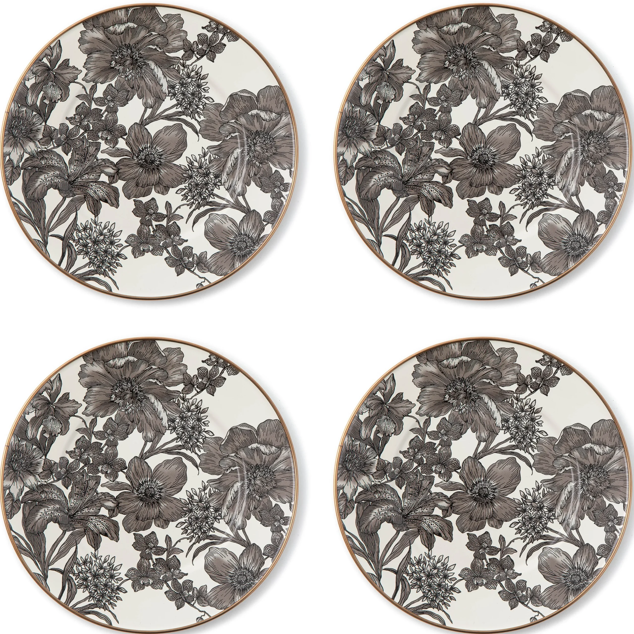 Sterling English Garden Enamel Salad/Dessert Plate, Set of 4