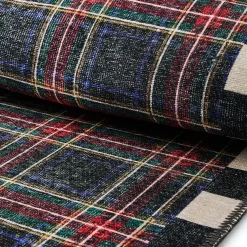 Stewart Tartan Black 2'6" x 8' Washable Runner