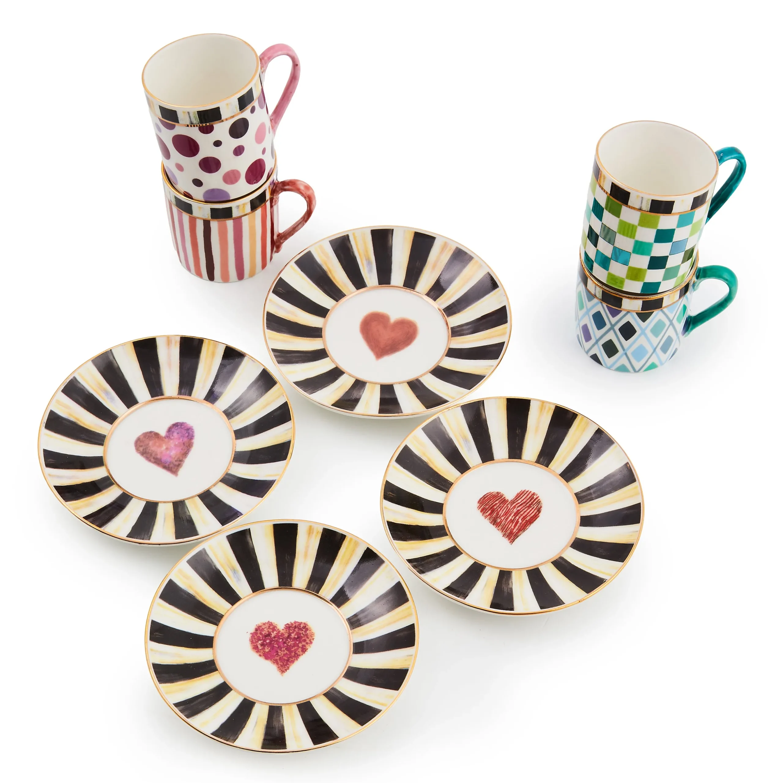 Sweetheart Espresso Cup & Saucer, Set of 4