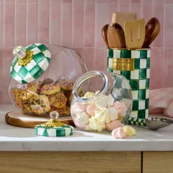 Sweets Jar with Emerald Check Lid