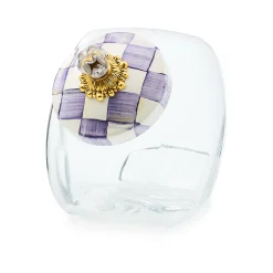 Sweets Jar with Violet Check Lid