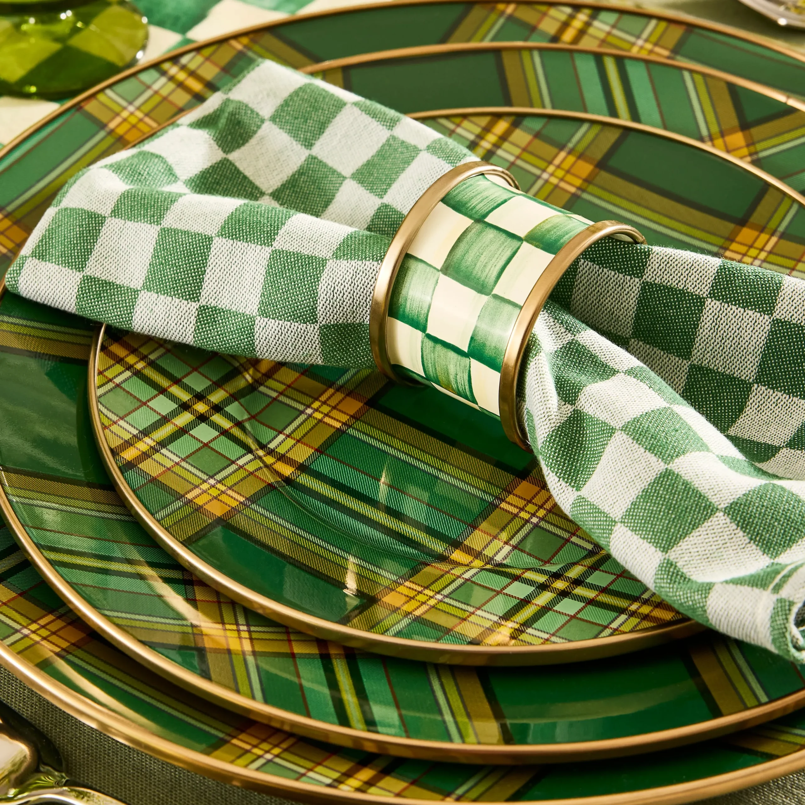 Tartan Green Dinner Plate