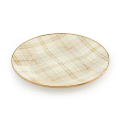 Tartan Latte Dinner Plate