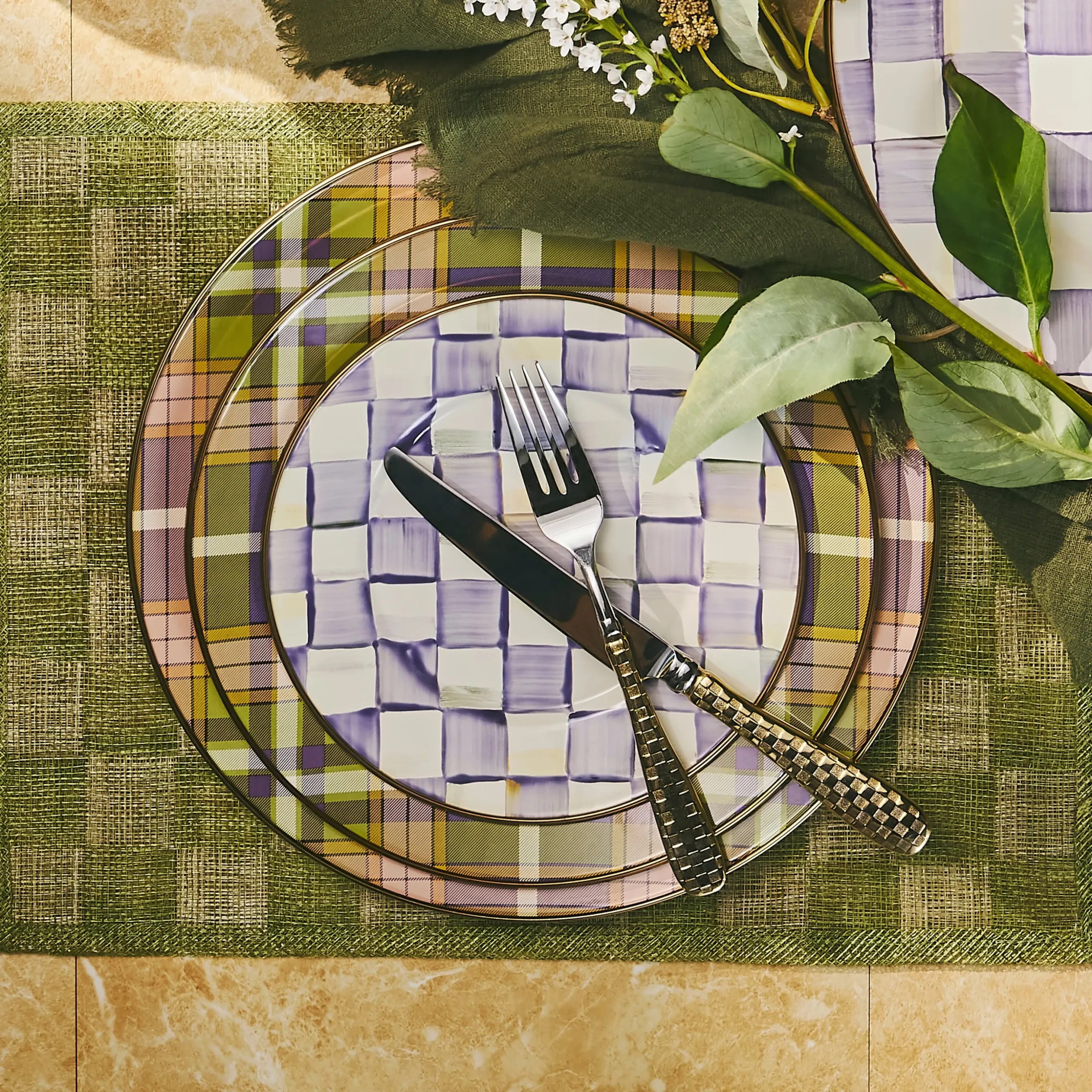 Tartan Violet Dinner Plate