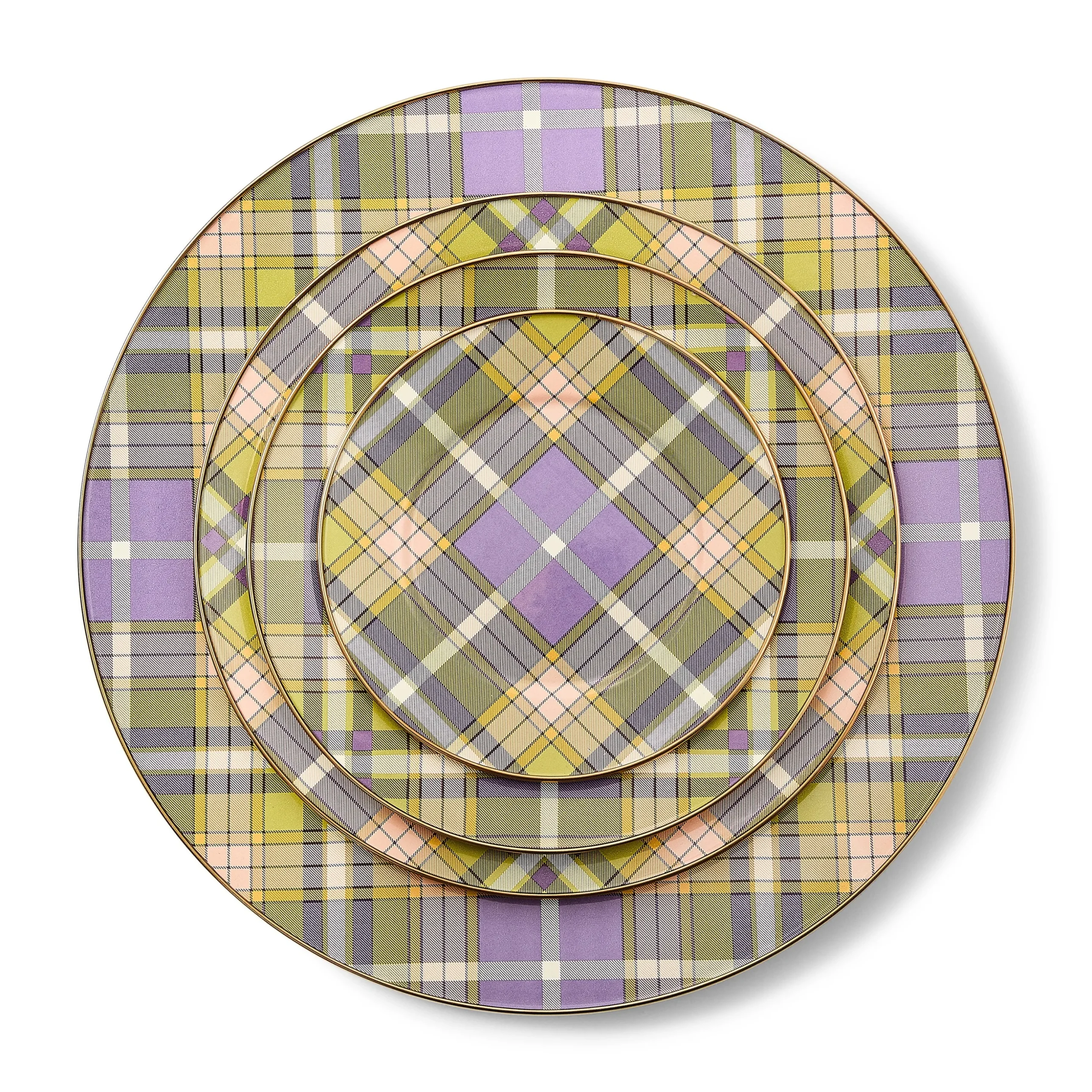 Tartan Violet Salad/Dessert Plate