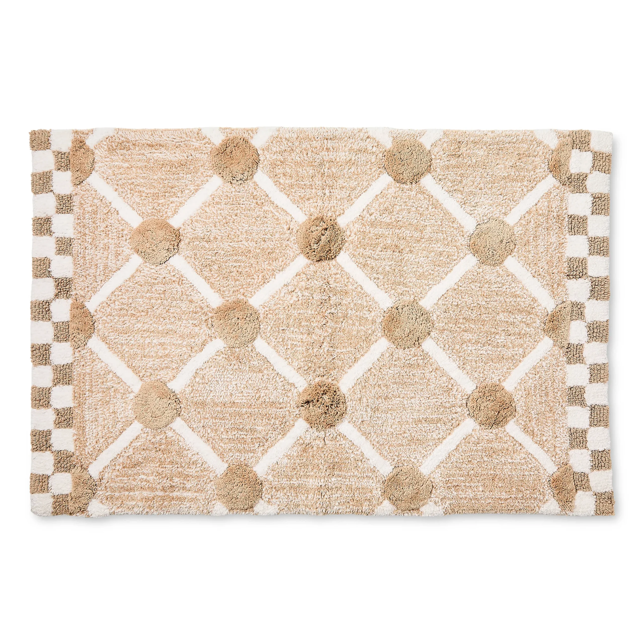 Taupe Lattice & Dot Bath Rug