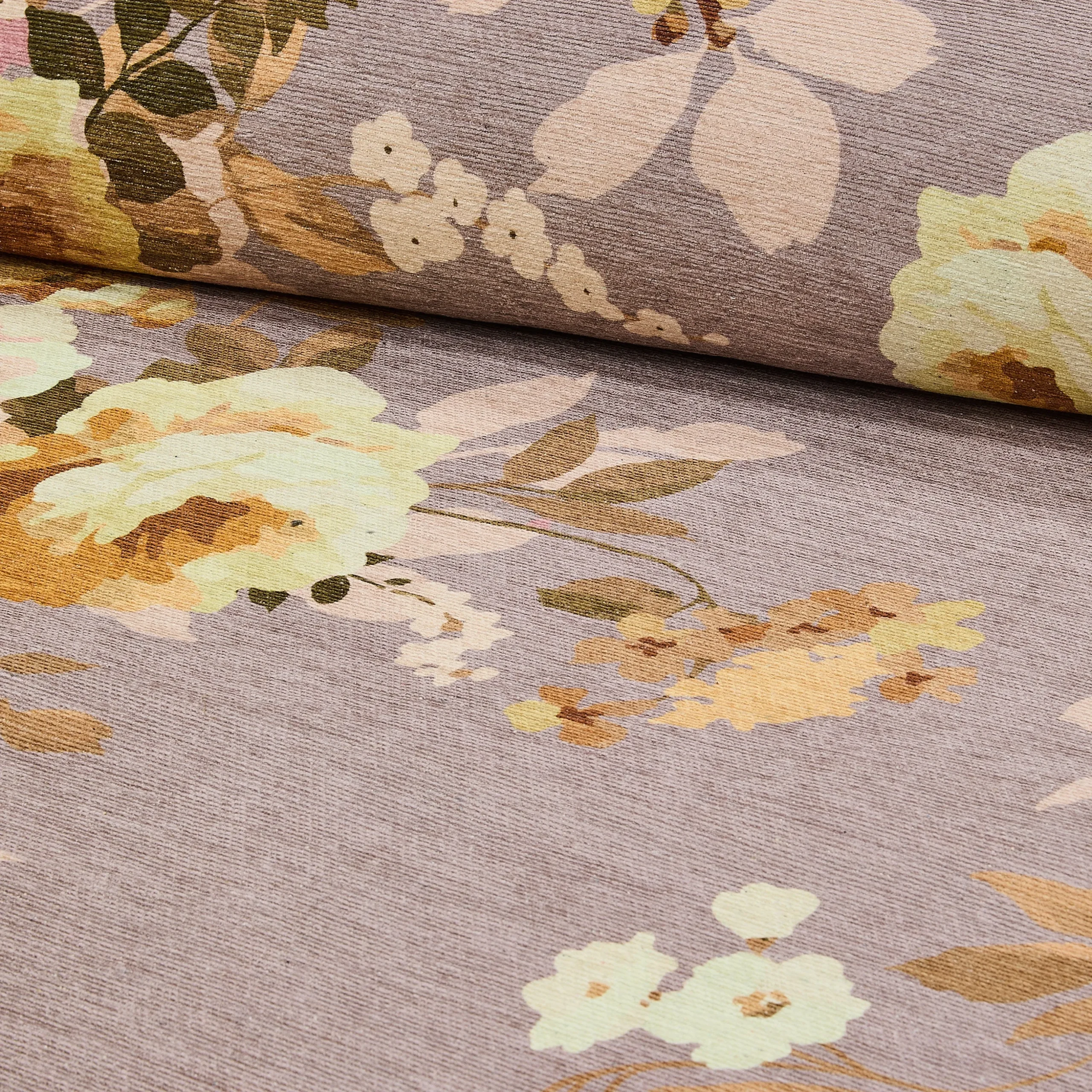 Taupe Wild Rose 5' x 7'6" Washable Rug