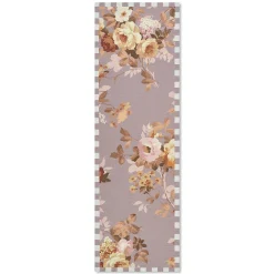 Taupe Wild Rose 2'6" x 8' Washable Runner