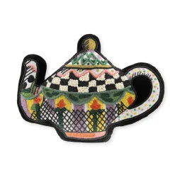 Teapot Shaped Embellished Throw Pillow
