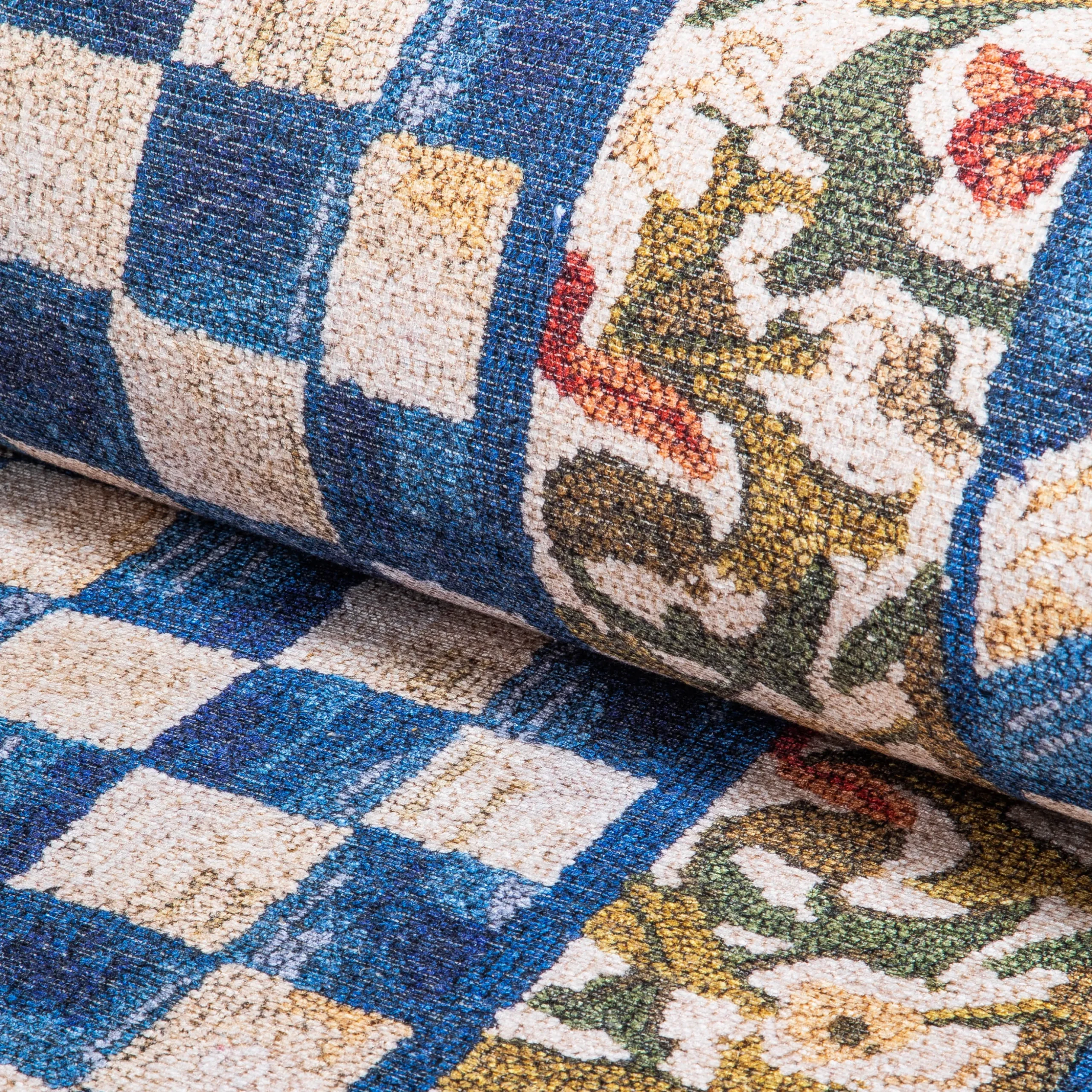 Truly Royal Check 3' x 5' Washable Rug