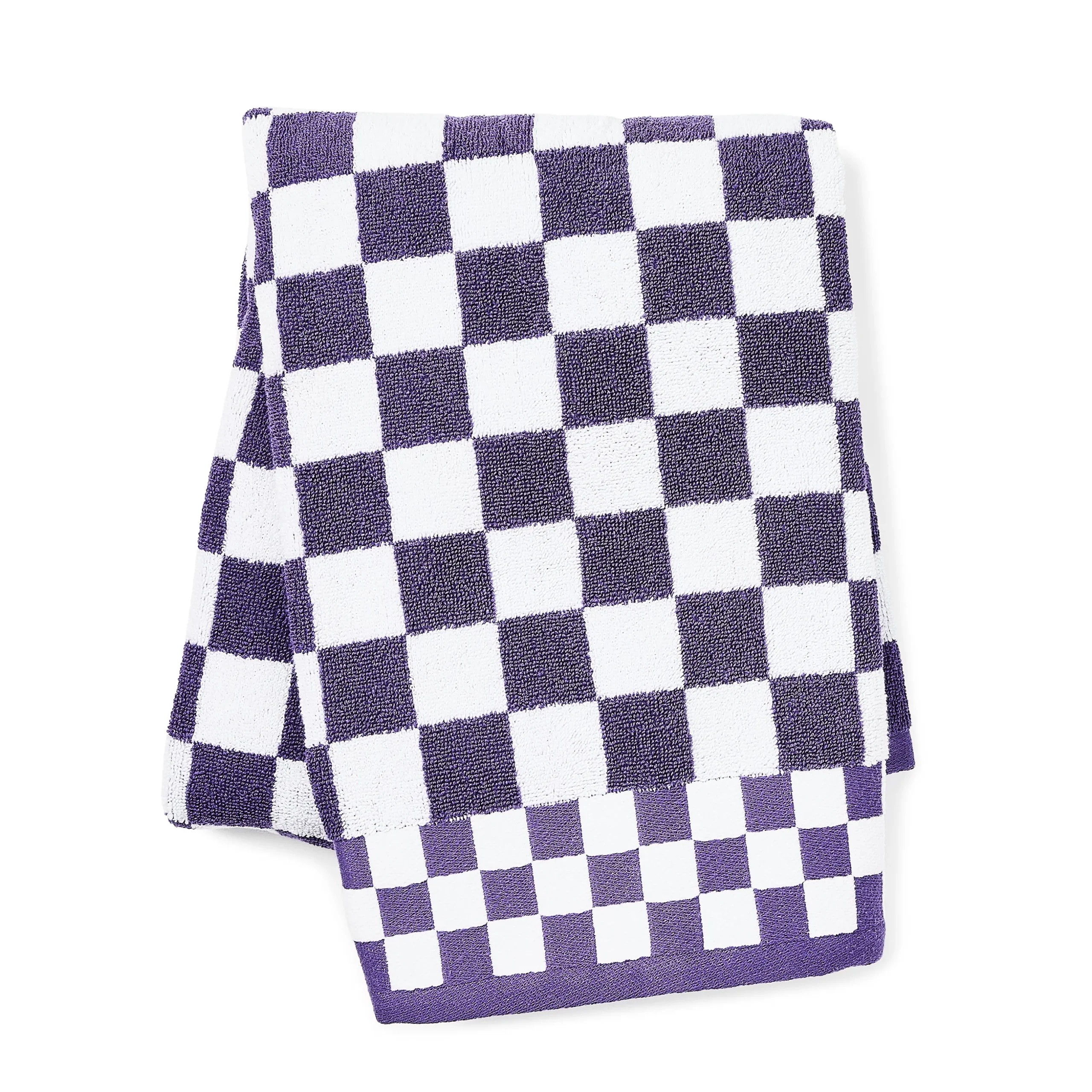Violet Check Bath Towel