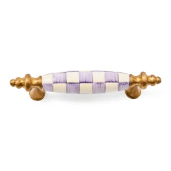 Violet Check Brass Drawer Pull