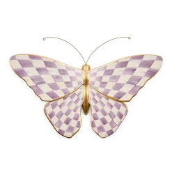 Violet Check Butterfly Wall Decor