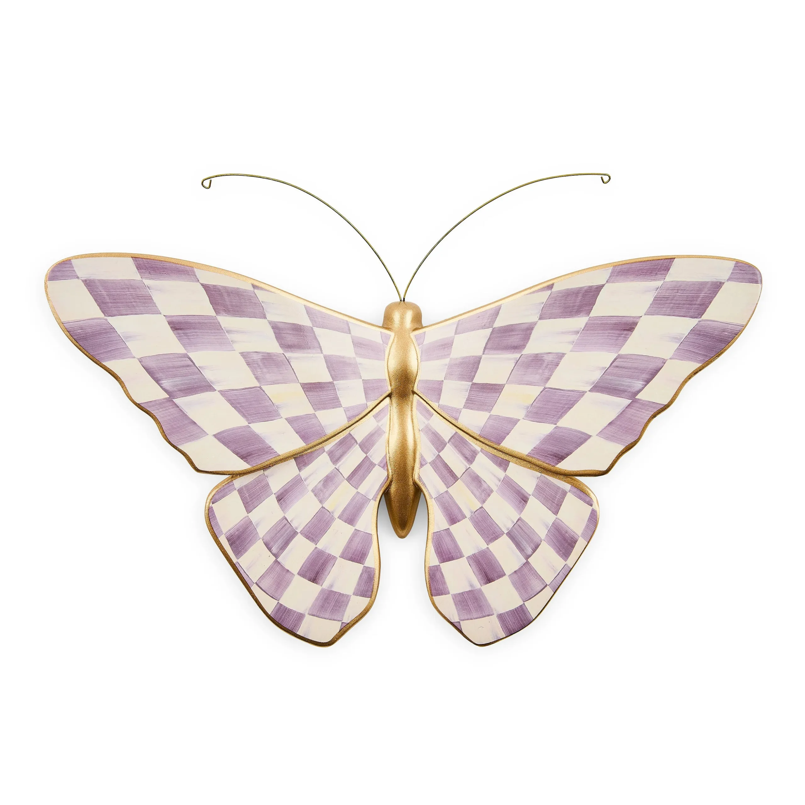 Violet Check Butterfly Wall Decor