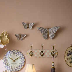 Violet Check Butterfly Wall Decor