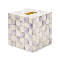 Violet Check Capiz Boutique Tissue Box Cover