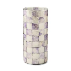 Violet Check Capiz Small Vase