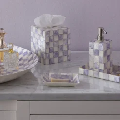Violet Check Capiz Soap Dish
