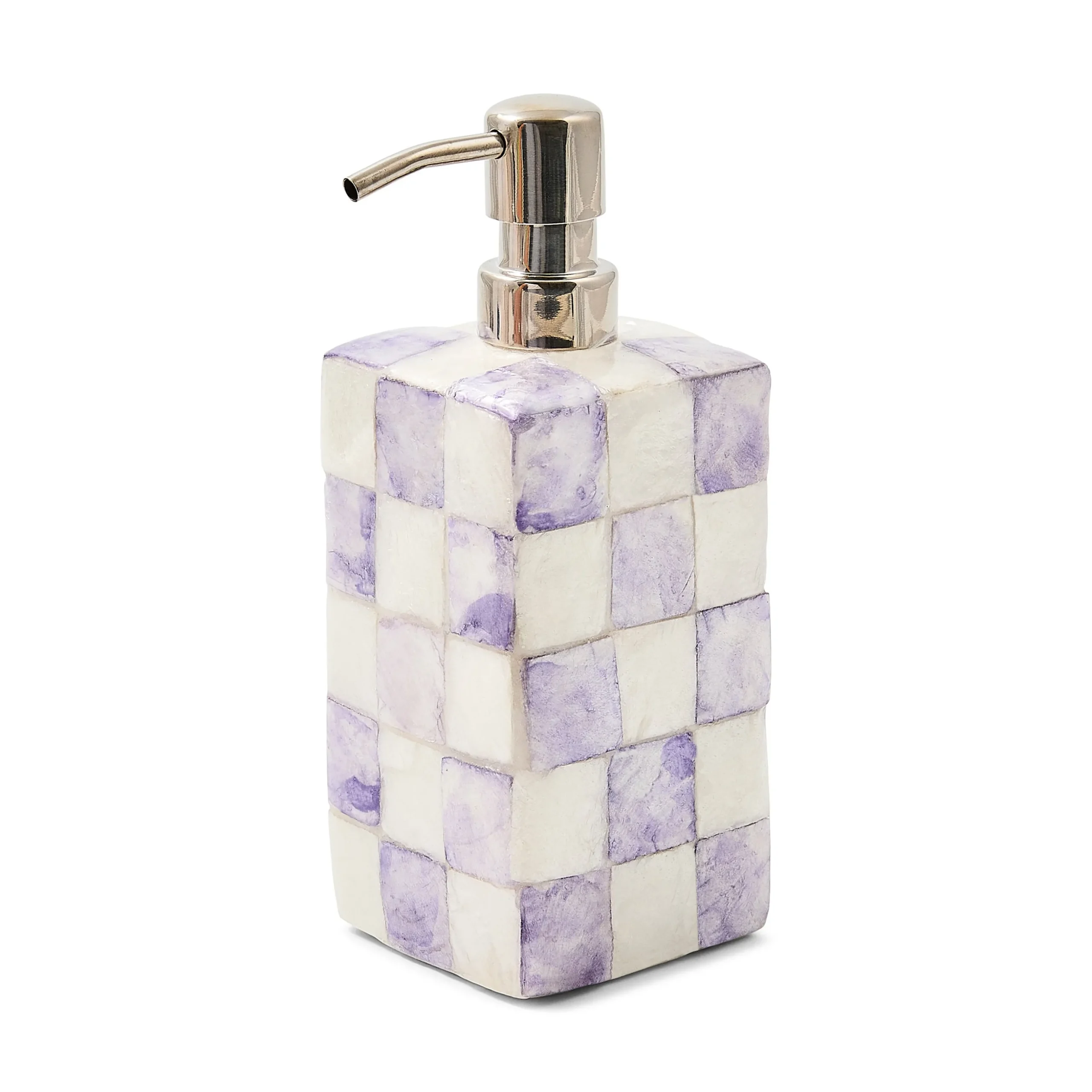 Violet Check Capiz Soap Pump