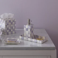 Violet Check Capiz Soap Pump