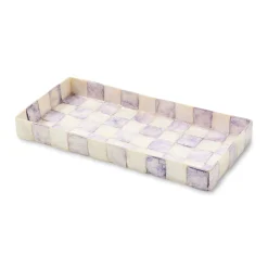 Violet Check Capiz Vanity Tray