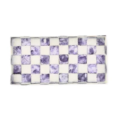 Violet Check Capiz Vanity Tray