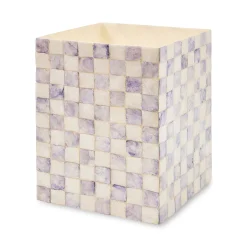 Violet Check Capiz Waste Bin