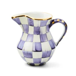 Violet Check Ceramic Creamer