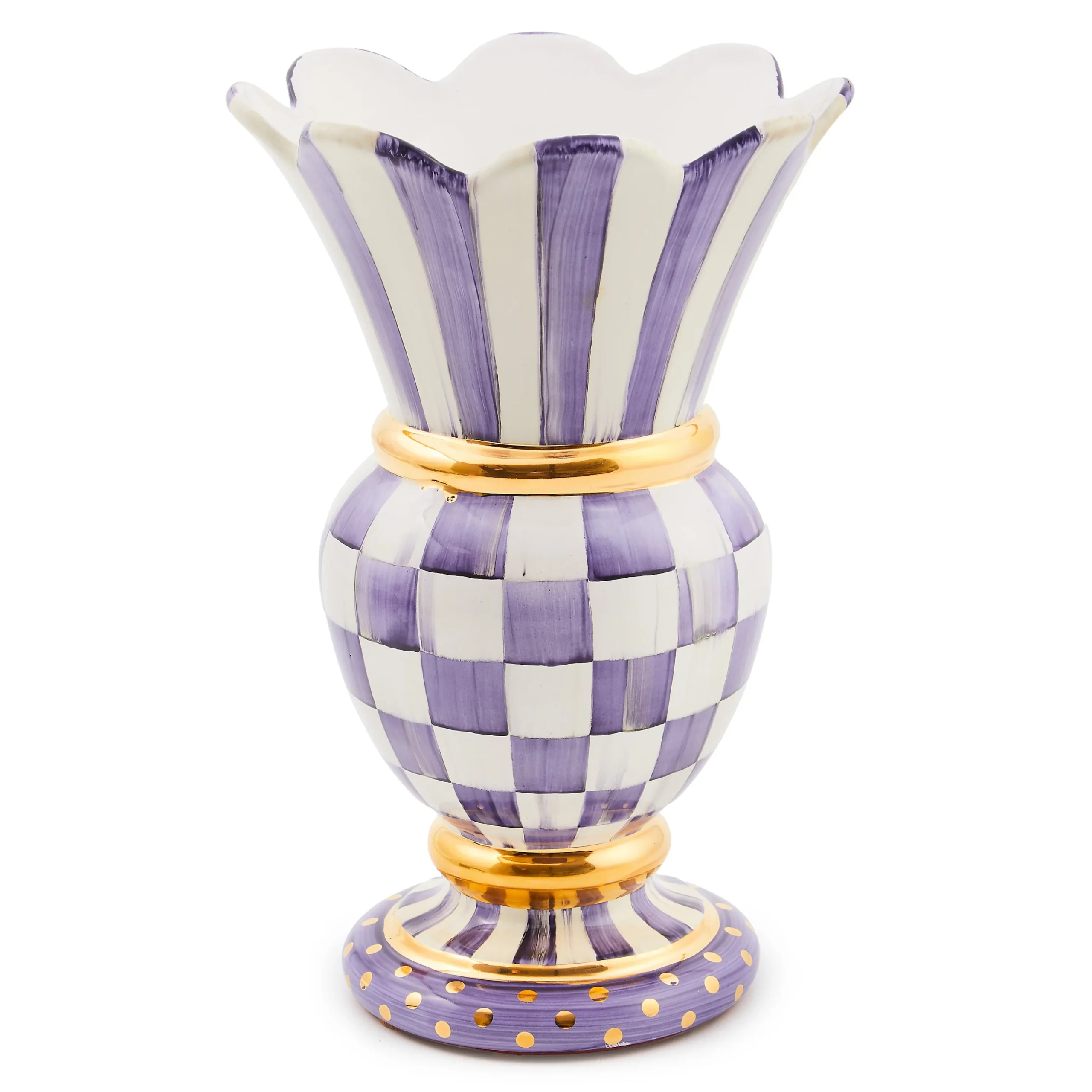 Violet Check Ceramic Great Vase