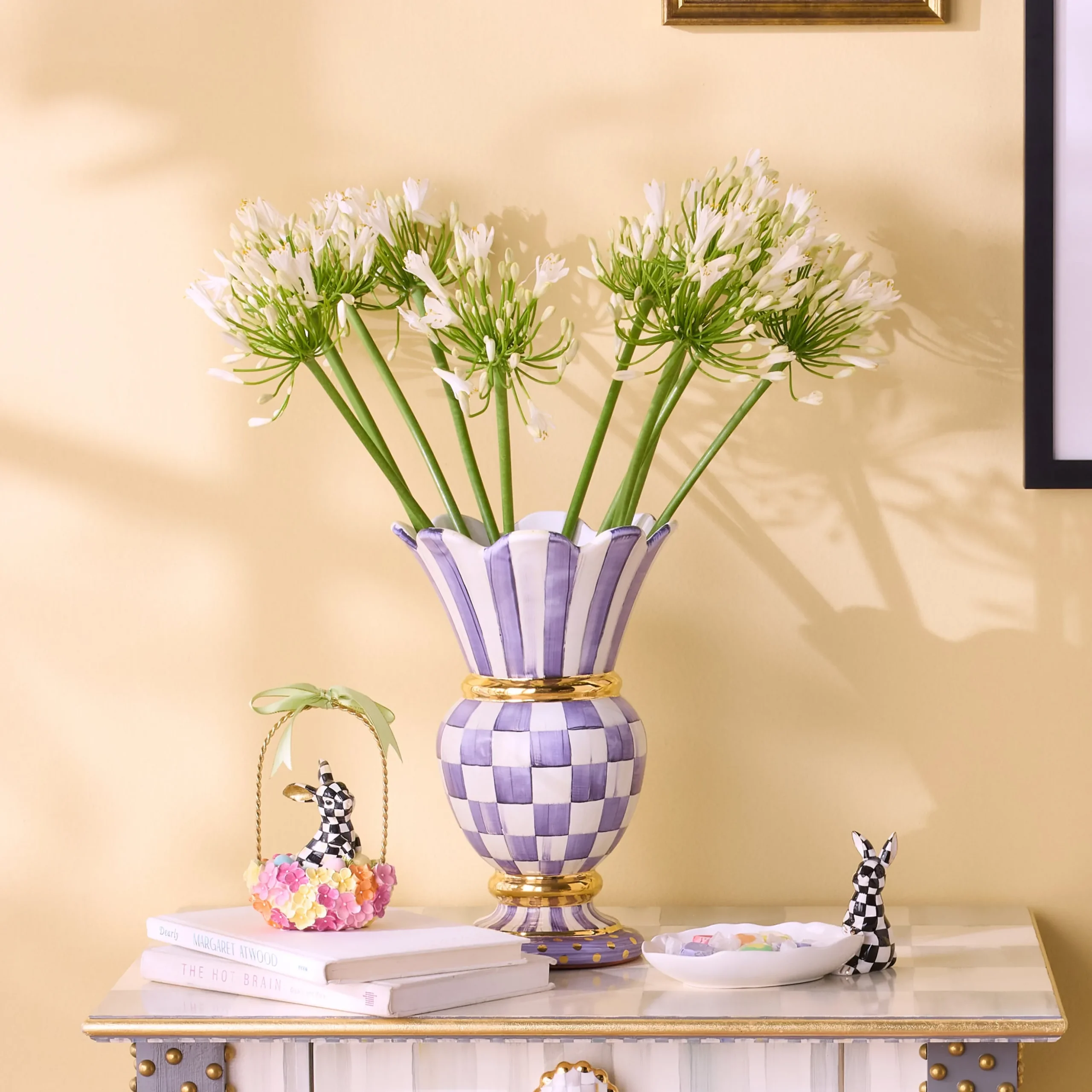 Violet Check Ceramic Great Vase