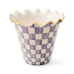 Violet Check Ceramic Jumbo Garden Pot