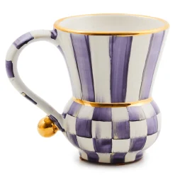 Violet Check Ceramic Mug
