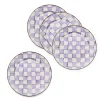 Violet Check Chargers, Set of 4