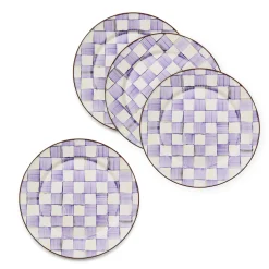 Violet Check Chargers, Set of 4