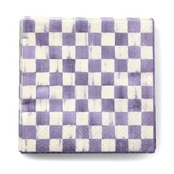 Violet Check Cocktail Paper Napkins