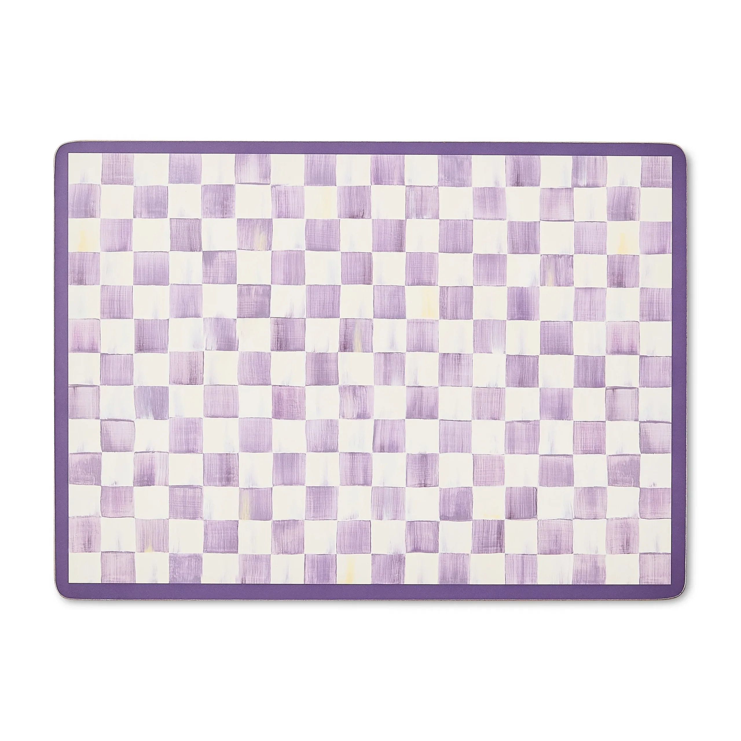 Violet Check Cork Back Placemats, Set of 4