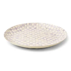 Violet Check Decorative Capiz Bowl