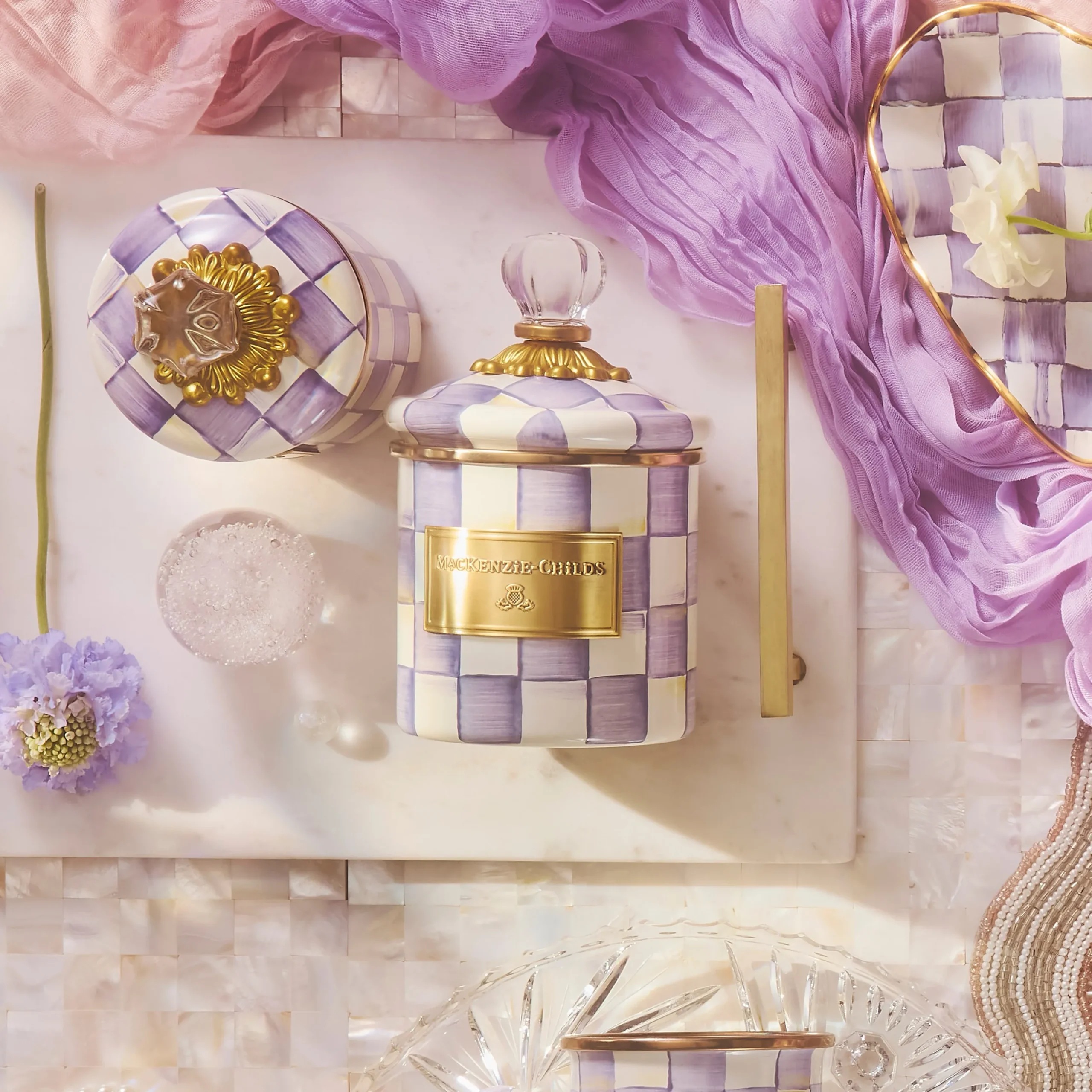Violet Check Demi Canister