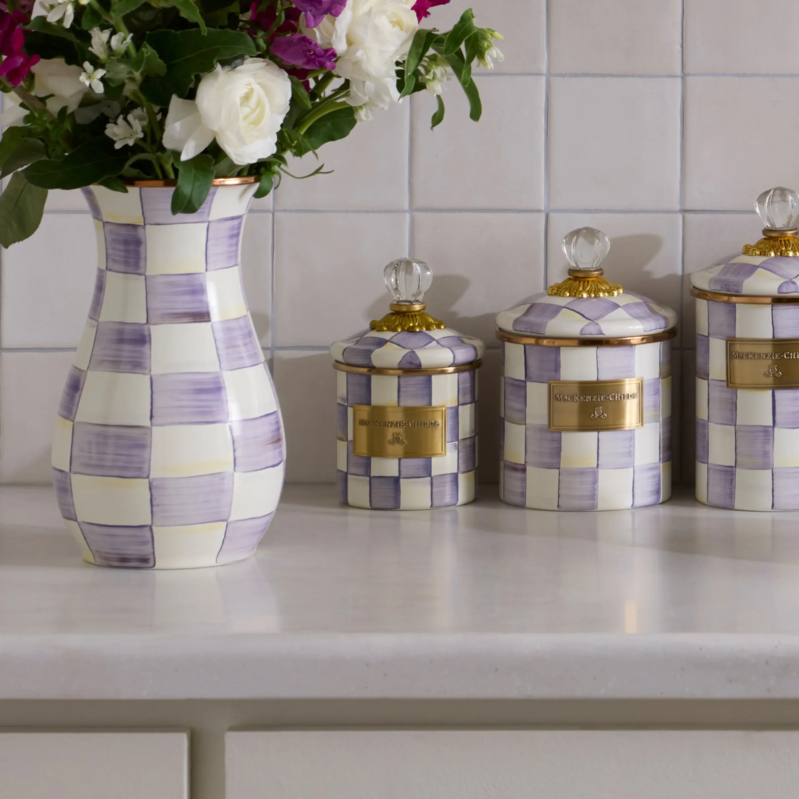 Violet Check Demi Canister