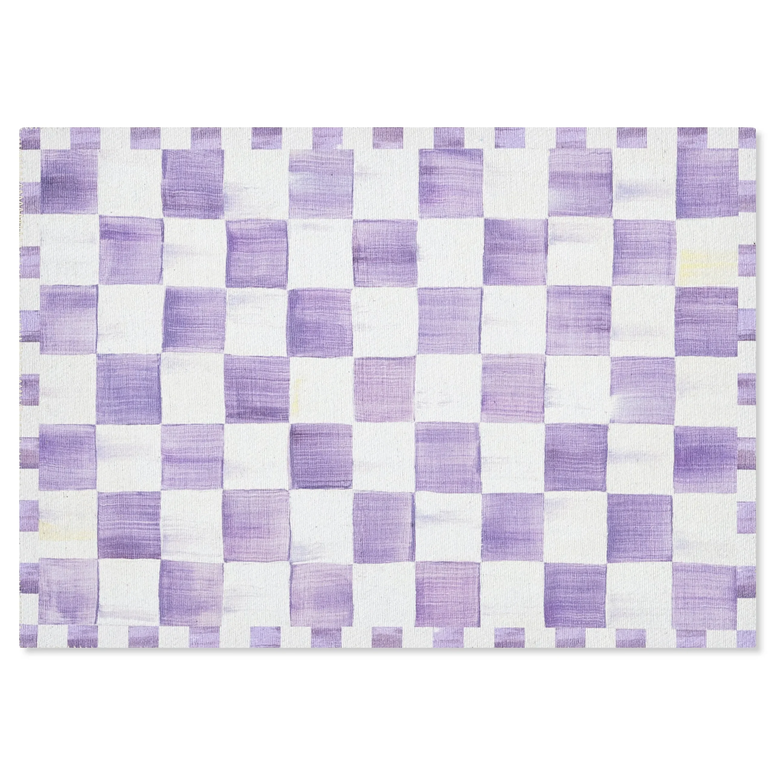 Violet Checkered 2' x 3' Washable Rug