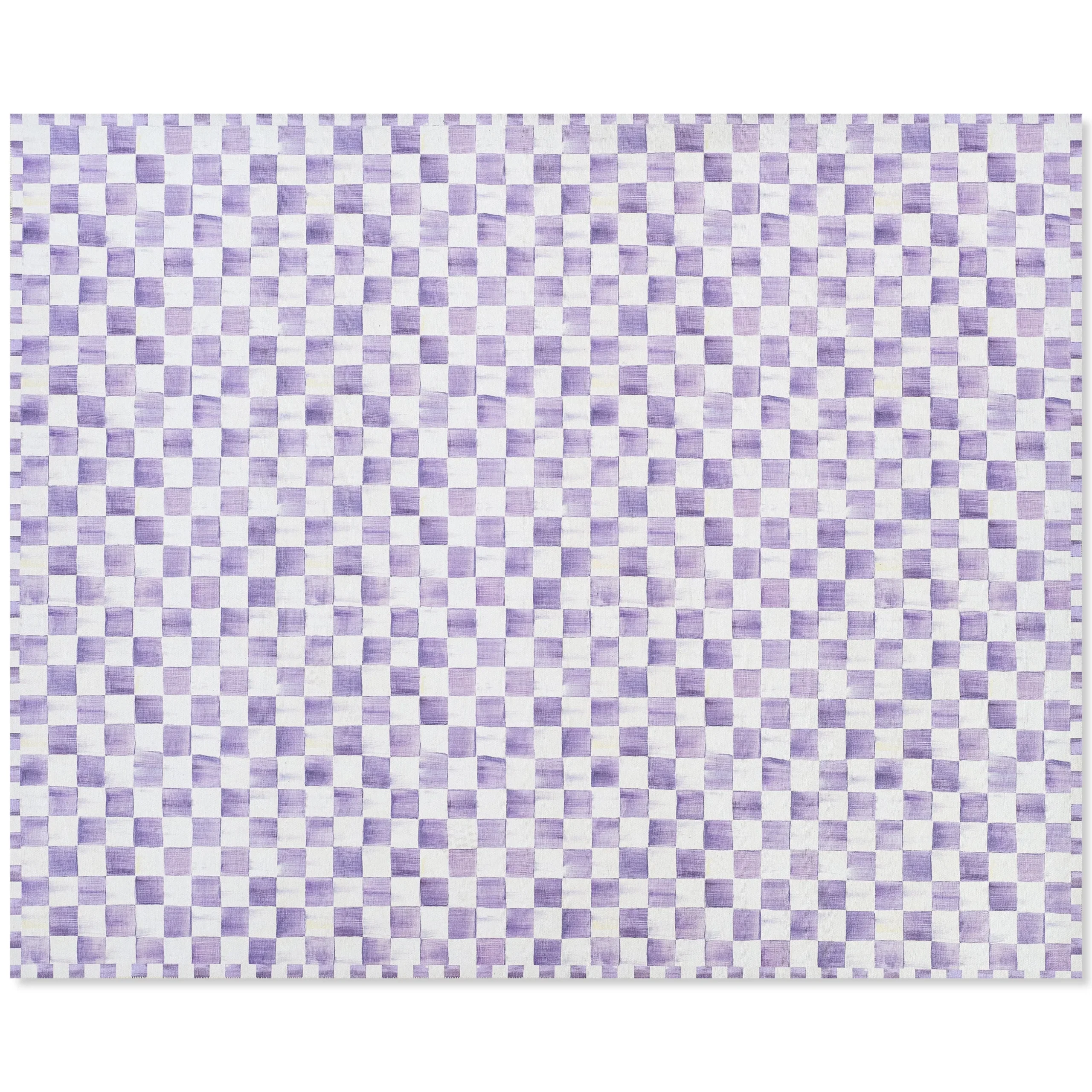 Violet Checkered 8' x 10' Washable Rug