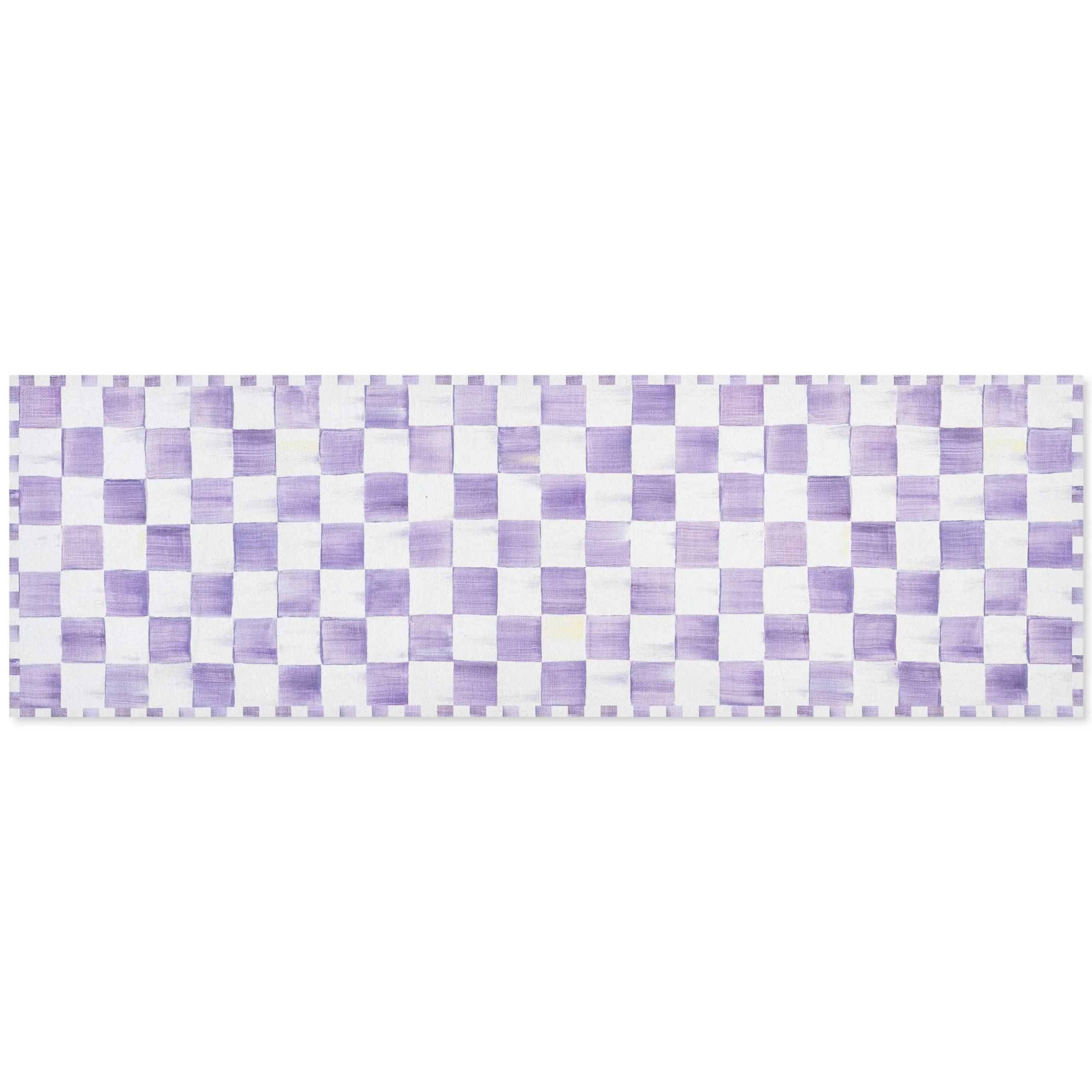 Violet Checkered 2'6" x 8' Washable Runner