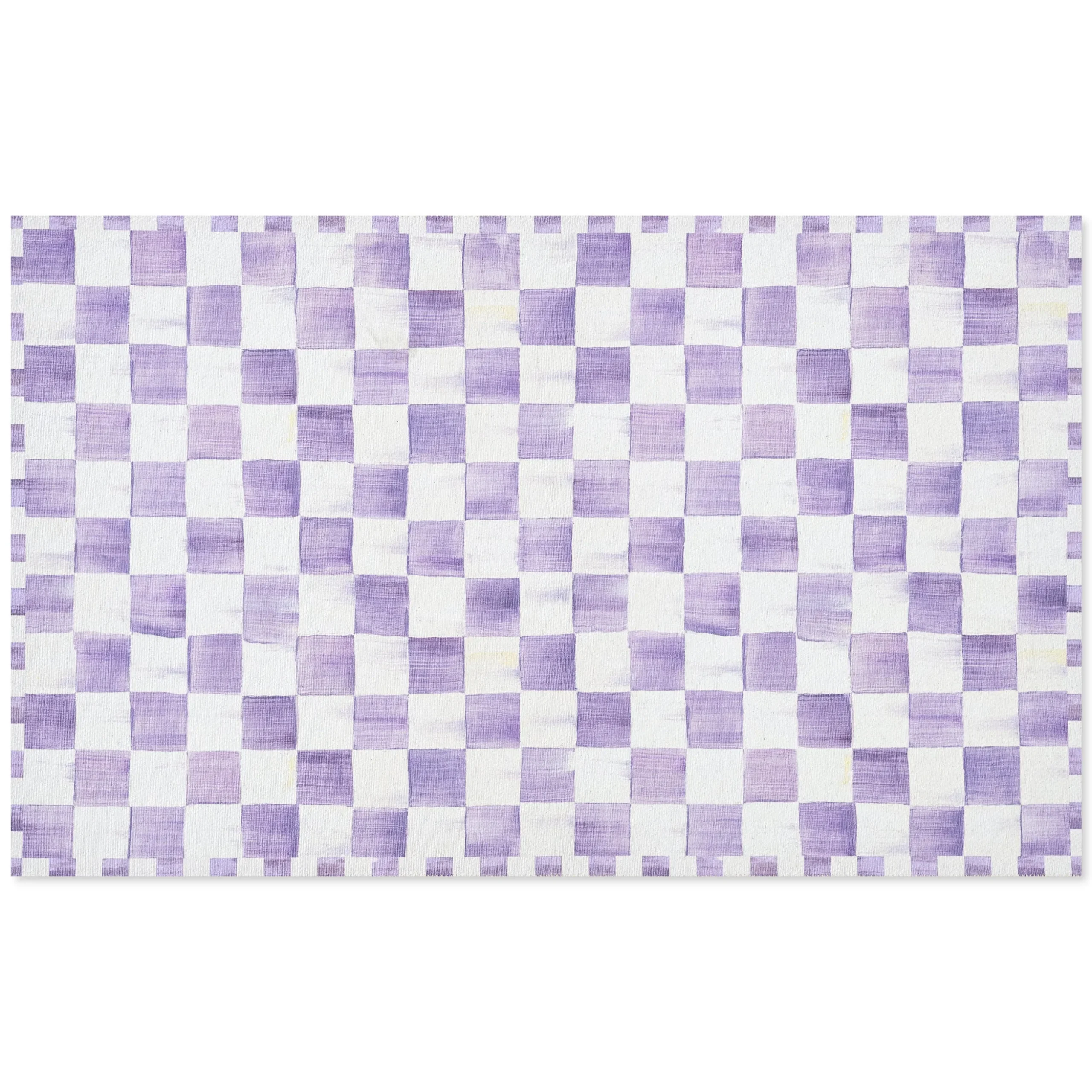 Violet Checkered 3' x 5' Washable Rug
